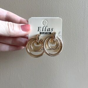 Ellas Gold Clip-On Earrings